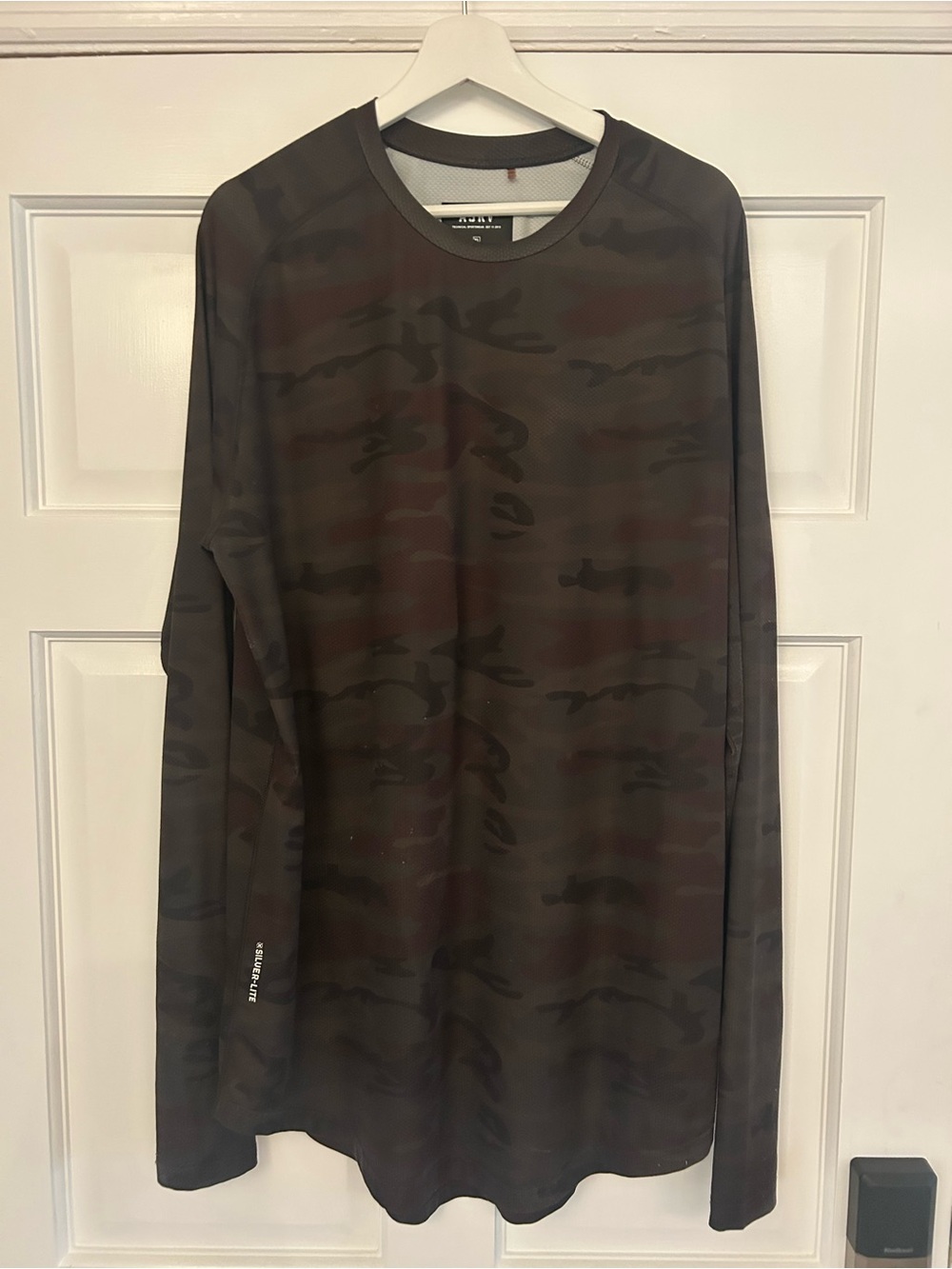 ASRV Men's Long Sleeve Camo Performance Tee in Olive and Black